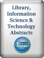 Library, Information Science and technology abstracts printed on a silver rectangle with EBSCO logo in circle below lettering