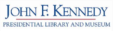 John F. Kennedy Presidential Library and Museum Logo with blue lettering on white background